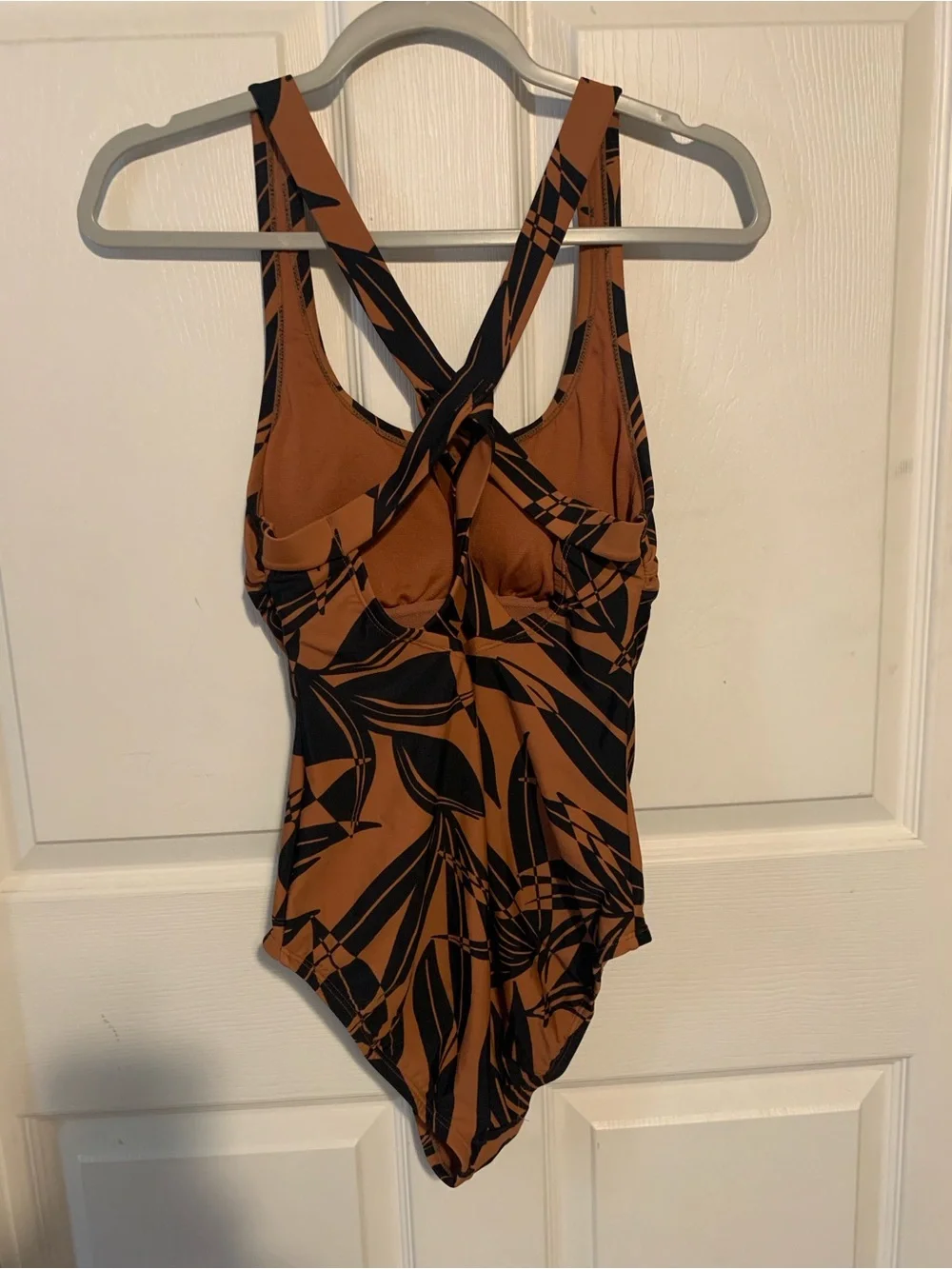 all in motion Brown and Black Tropical Leaf One-Piece bathingsuit